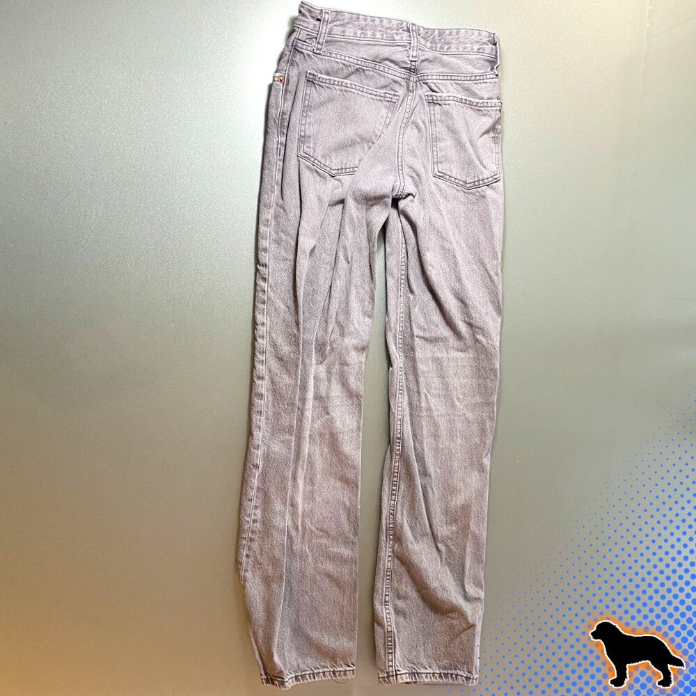 Zara Light Grey Jeans Denim Size 0 Mid Rise - Picture 2 of 5